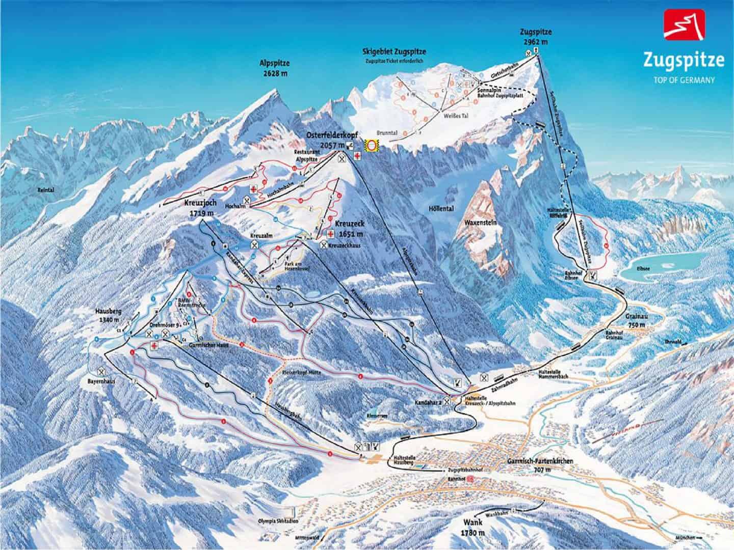 Duitsland - Garmisch Partenkirchen pistekaart