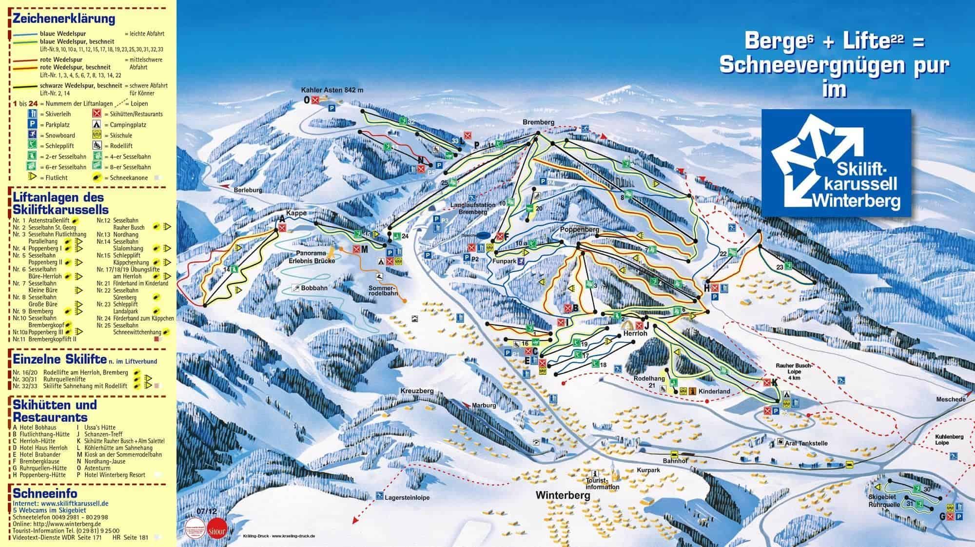 Duitsland - Winterberg pistekaart
